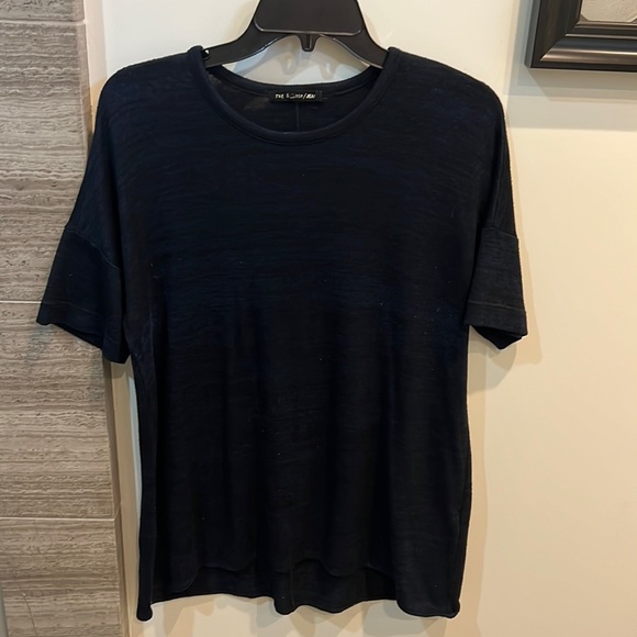 Rag and bone marled navy and black knit short sleeve top - Picture 2 of 5
